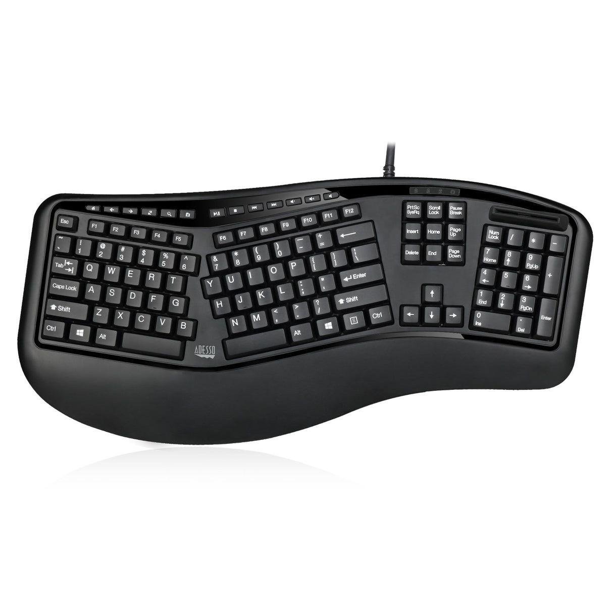 Adesso AKB-150SB-TAA teclado Médico USB QWERTY Inglés de EE. UU. Negro