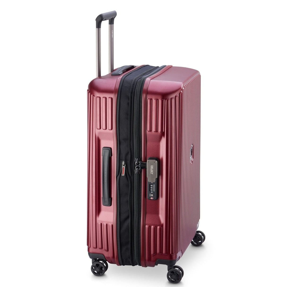 DELSEY MALETA SECURITIME ZIP RIGIDA 24 PULG ROJA