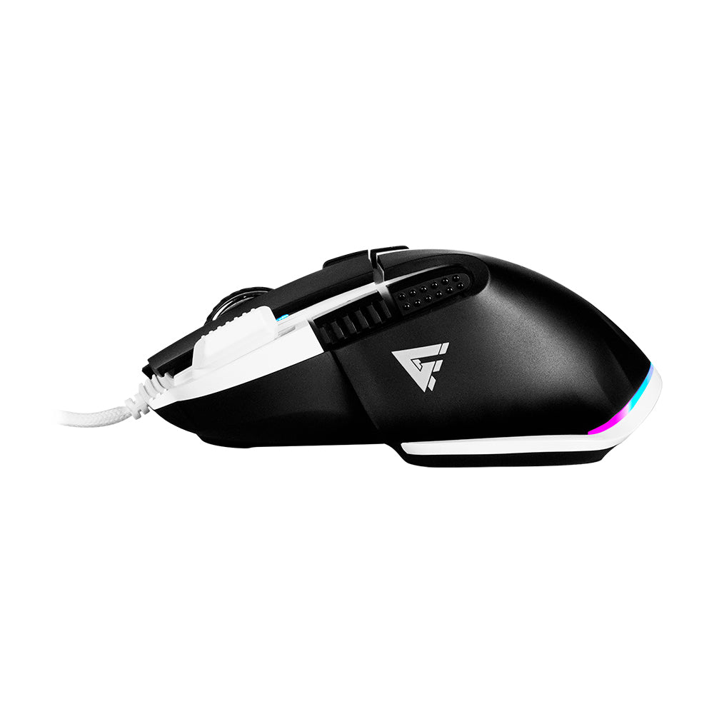 Game Factor MOG602-WH ratón Juego Diestro USB tipo A Opto-mecánica 19000 DPI, Blanco
