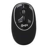 Ghia MS-1247 ratón Viajes Ambidiestro RF inalámbrico 1000 DPI, Negro, GT100NN
