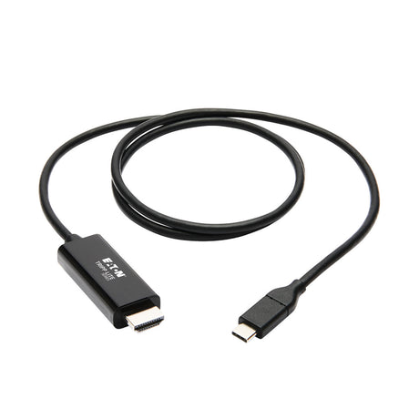 Tripp Lite U444-003-H4K6BE Cable Adaptador USB C a HDMI (M/M) – 4K @ 60 Hz, 4:4:4, Compatible con Thunderbolt 3, Negro, 