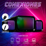 BOCINAS START THE GAME SPK-255 2.1 USB/3.5MM 3W*2 + 10W SUBWOOFER RGB