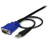 StarTech.com Cable KVM de 4,5m Ultra Delgado Todo en Uno VGA USB HD15 - 2 en 1 Cables para video, teclado y ratones (kvm