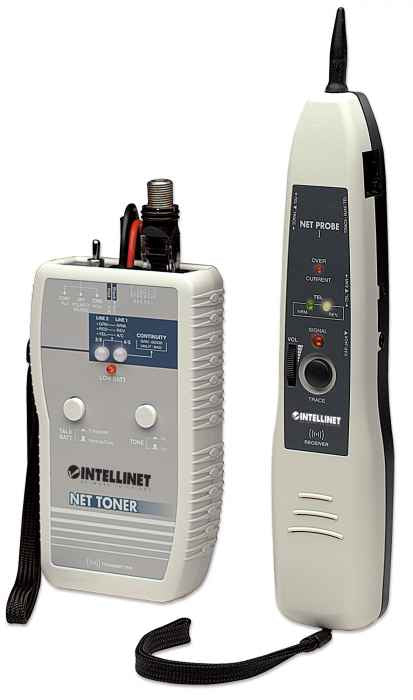 Intellinet Generador de tonos y probador Cable RJ-45 Gris Si Alcalino