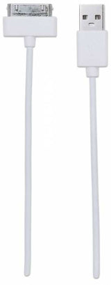 Manhattan Cable iLynk USB para iPod / iPhone Cable Blanco 1,2 m USB A Apple 30-pin