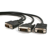 StarTech.com Cable de 1,8m Multiplicador de Vídeo DVI-I Macho a DVI-D Macho y HD15 VGA Macho para Monitor - Splitter Ada