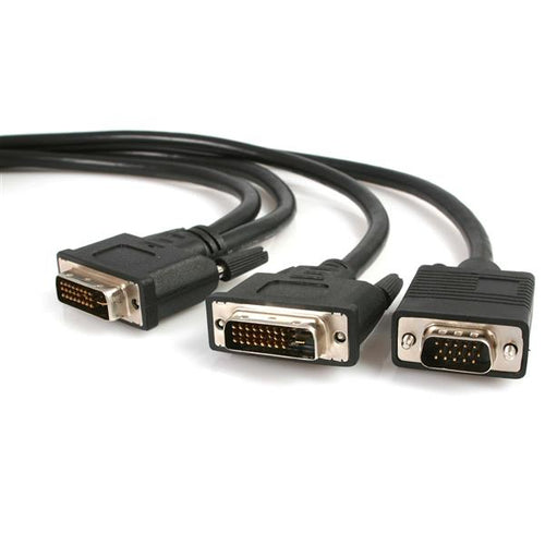 StarTech.com Cable de 1,8m Multiplicador de Vídeo DVI-I Macho a DVI-D Macho y HD15 VGA Macho para Monitor - Splitter Ada