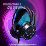 DIADEMA GAMER VORAGO START THE GAME HS-502 3.5mm, RGB, 50mm, negro