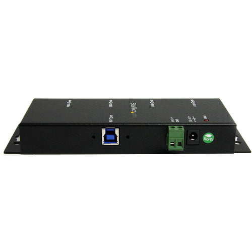 StarTech.com Hub Concentrador USB 3.0 de 4 Puertos - 5Gbps - Ladrón USB-A Industrial de Metal - de Montaje en Carril DIN
