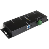 StarTech.com Hub Concentrador USB 3.0 de 4 Puertos - 5Gbps - Ladrón USB-A Industrial de Metal - de Montaje en Carril DIN
