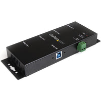 StarTech.com Hub Concentrador USB 3.0 de 4 Puertos - 5Gbps - Ladrón USB-A Industrial de Metal - de Montaje en Carril DIN