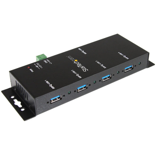 StarTech.com Hub Concentrador USB 3.0 de 4 Puertos - 5Gbps - Ladrón USB-A Industrial de Metal - de Montaje en Carril DIN