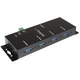 StarTech.com Hub Concentrador USB 3.0 de 4 Puertos - 5Gbps - Ladrón USB-A Industrial de Metal - de Montaje en Carril DIN