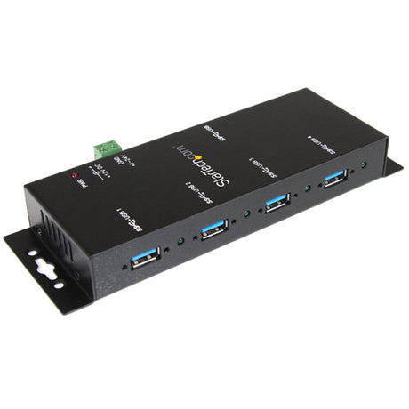 StarTech.com Hub Concentrador USB 3.0 de 4 Puertos - 5Gbps - Ladrón USB-A Industrial de Metal - de Montaje en Carril DIN