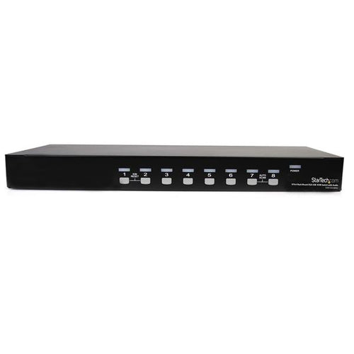 StarTech.com Conmutador Switch KVM 8 Puertos de Vídeo VGA HD15 USB 2.0 USB A y Audio - 1U Rack Estante Interruptores KVM