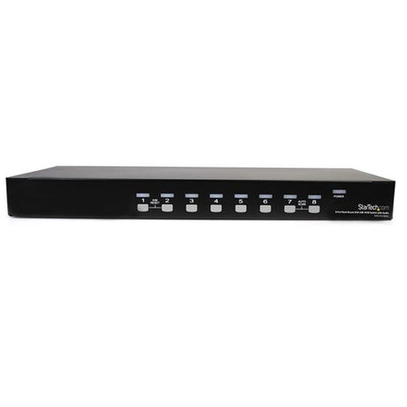 StarTech.com Conmutador Switch KVM 8 Puertos de Vídeo VGA HD15 USB 2.0 USB A y Audio - 1U Rack Estante Interruptores KVM