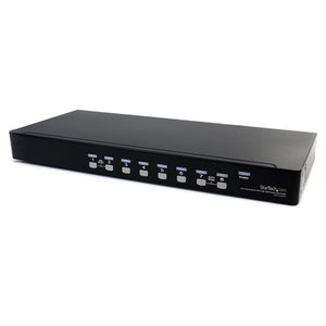 StarTech.com Conmutador Switch KVM 8 Puertos de Vídeo VGA HD15 USB 2.0 USB A y Audio - 1U Rack Estante Interruptores KVM