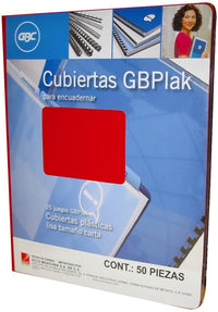 GBC GBPlak cubiertas Carta Rojo Brillante Esquinas redondeadas
