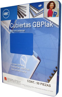GBC GBPlak cubiertas Carta Azul Brillante Esquinas redondeadas