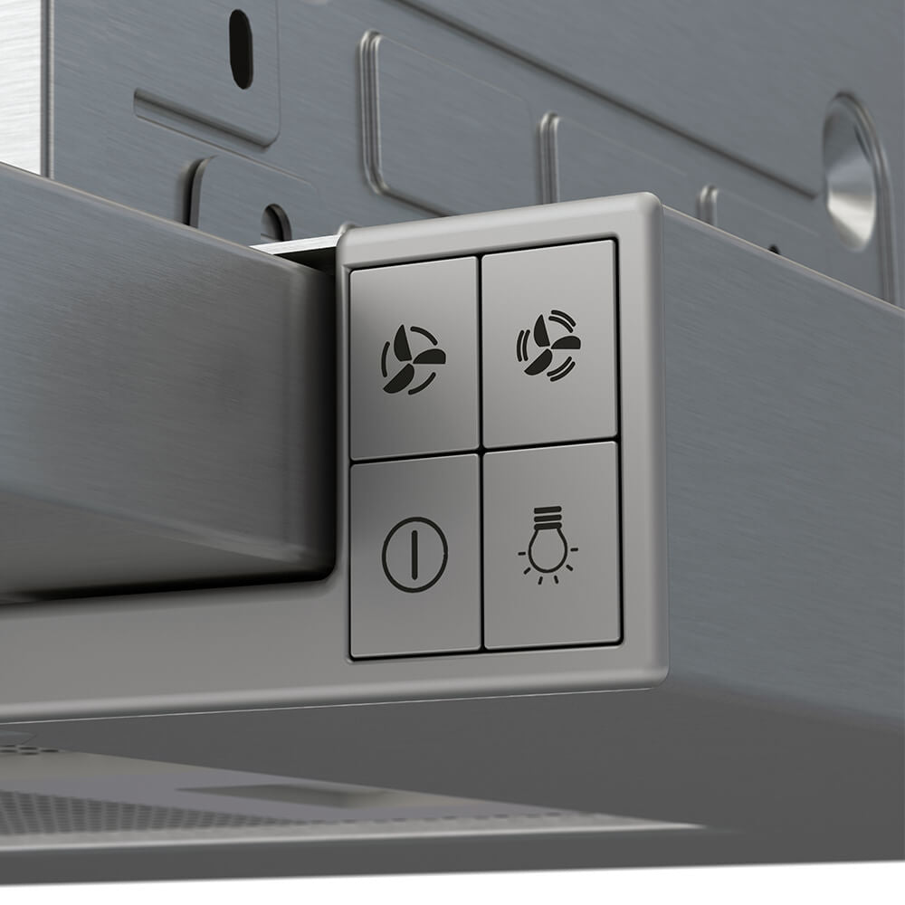 Whirlpool WHT9030S campana Semintegrada (extraíble) Gris