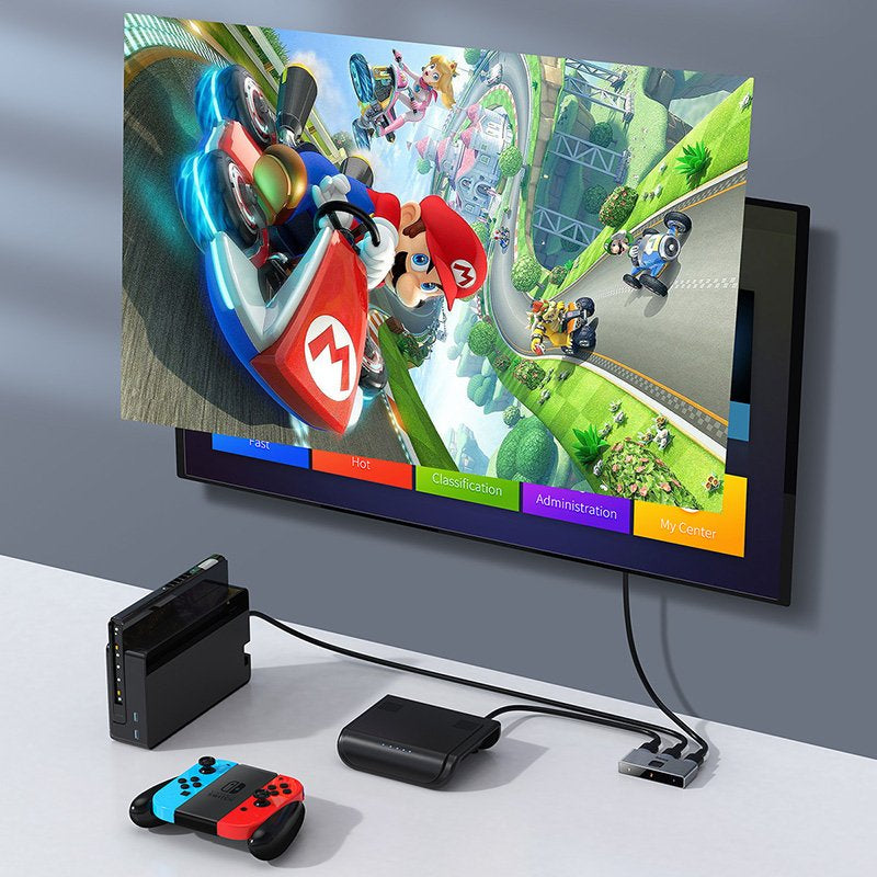 Baseus CAHUB-BC0G divisor de vídeo HDMI 3x HDMI, 3840 x 2160 Pixeles, Negro, Gris