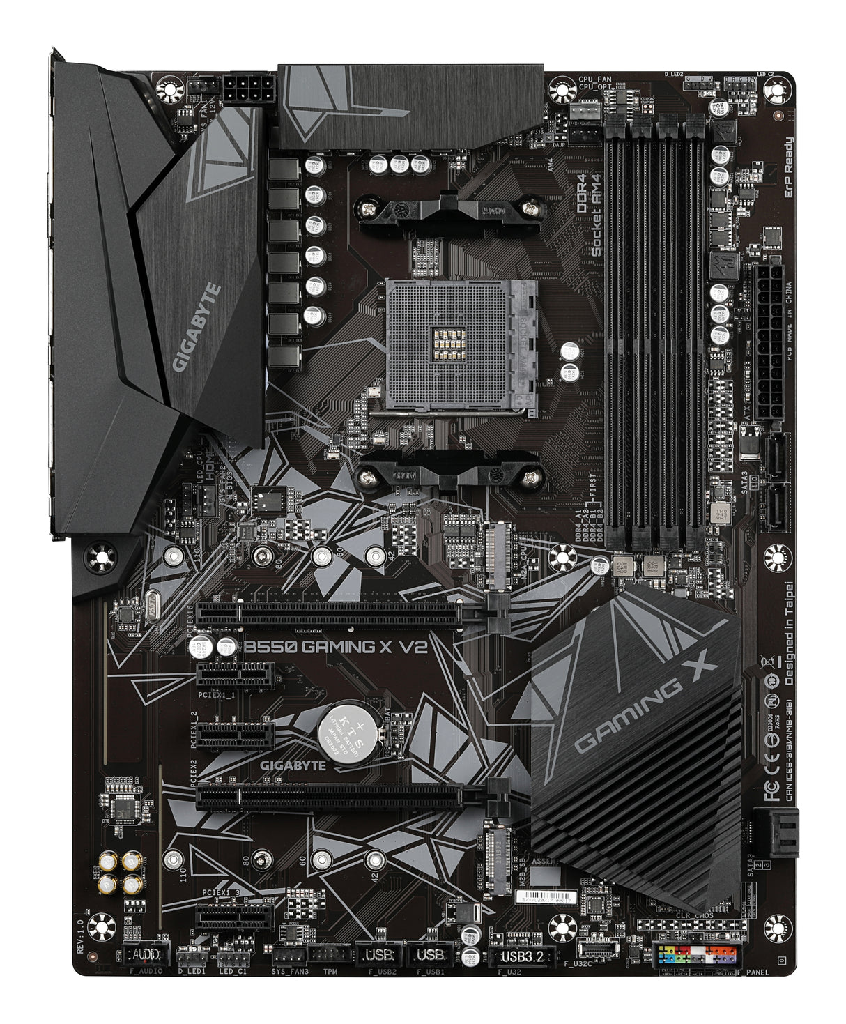 GIGABYTE B550 Gaming X V2 Placa base - Procesadores AMD Ryzen 5000, VRM de 10+3 fases, hasta 4733 MHz DDR4, 1xPCIe 4.0 + 1xPCIe 3.0 M.2, LAN 1GbE, USB 3.2 Gen 2 placas base AMD Zócalo AM4 1 Zócalo AM4