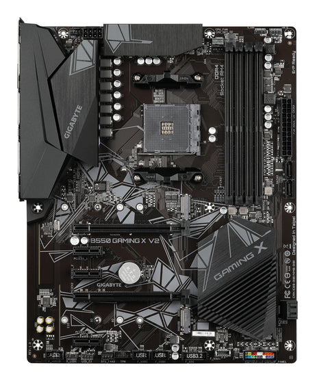 GIGABYTE B550 Gaming X V2 Placa base - Procesadores AMD Ryzen 5000, VRM de 10+3 fases, hasta 4733 MHz DDR4, 1xPCIe 4.0 + 1xPCIe 3.0 M.2, LAN 1GbE, USB 3.2 Gen 2 placas base AMD Zócalo AM4 1 Zócalo AM4