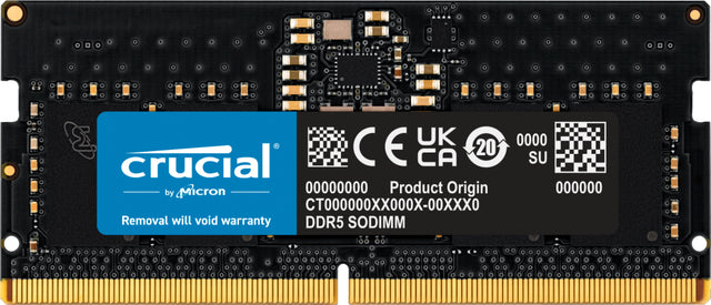 Crucial CT8G56C46S5 módulo de memoria 8 GB 1 x 8 GB DDR5 262-pin SO-DIMM ECC, 5600 MHz