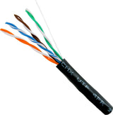 059-484/CMX, Cable CAT5E CMX apto para exteriores, resistente a los rayos UV, 8 conductores, cobre macizo de 24 AWG, neg