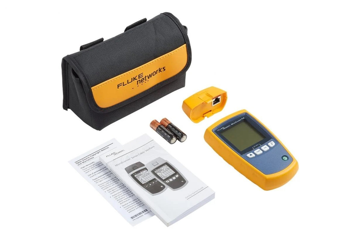 Fluke MicroScanner PoE Examinador PoE Azul, Amarillo, PoE testing, 460 m, LCD