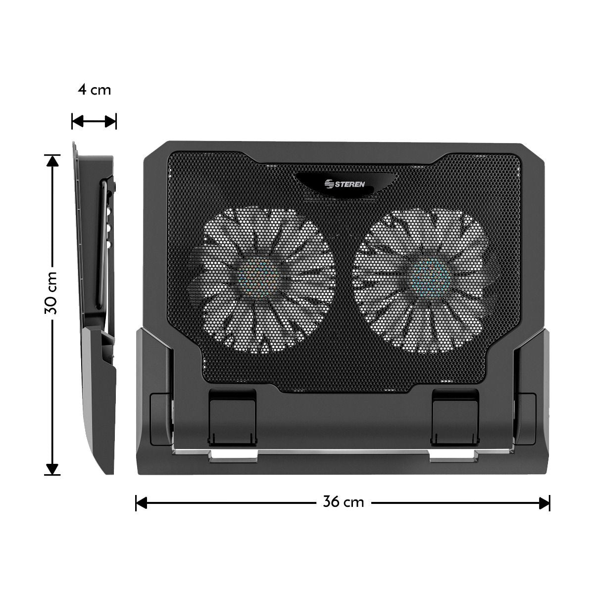 Steren COM-098 enfriador para laptop 43.2 cm (17") 2000 RPM, 2 pieza(s), 1500 RPM, 1500 RPM