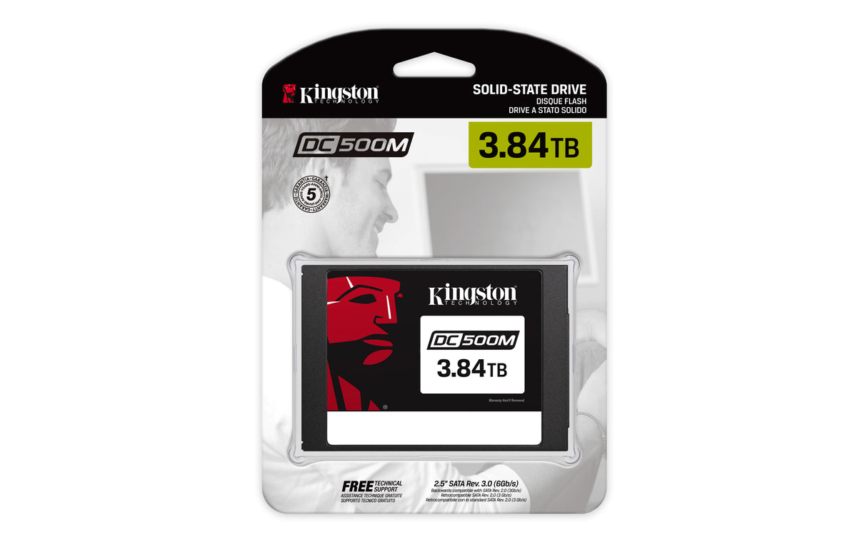 Kingston Technology DC500 unidades internas de estado sólido 256-bit AES 3,84 GB 2.5" Serial ATA III