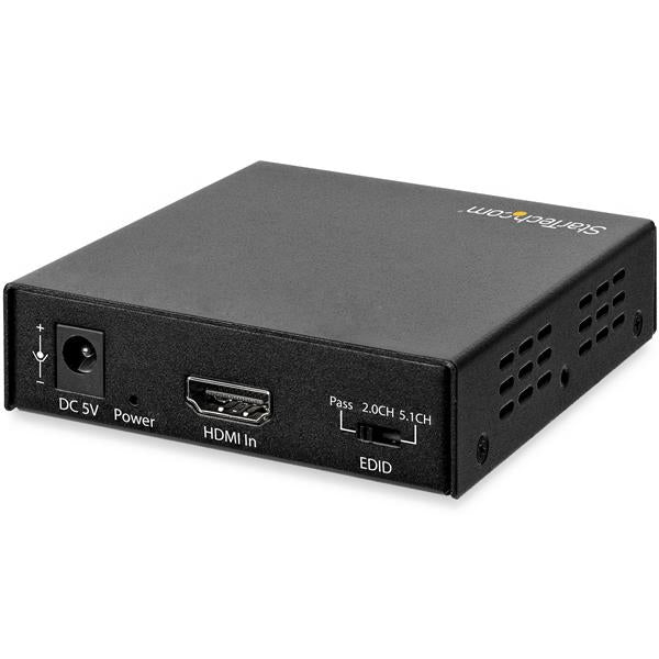 StarTech.com Extractor de Audio HDMI con Soporte para 4K de 60Hz convertidores de señal de vídeo Negro 4096 x 2160 Pixeles 60 Hz 5.1 canales