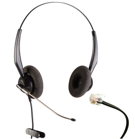 VT3000D-ST-RJ9-03, Diadema Binaural RJ9, Tubo de Voz para Grandstream, Yealink y snom