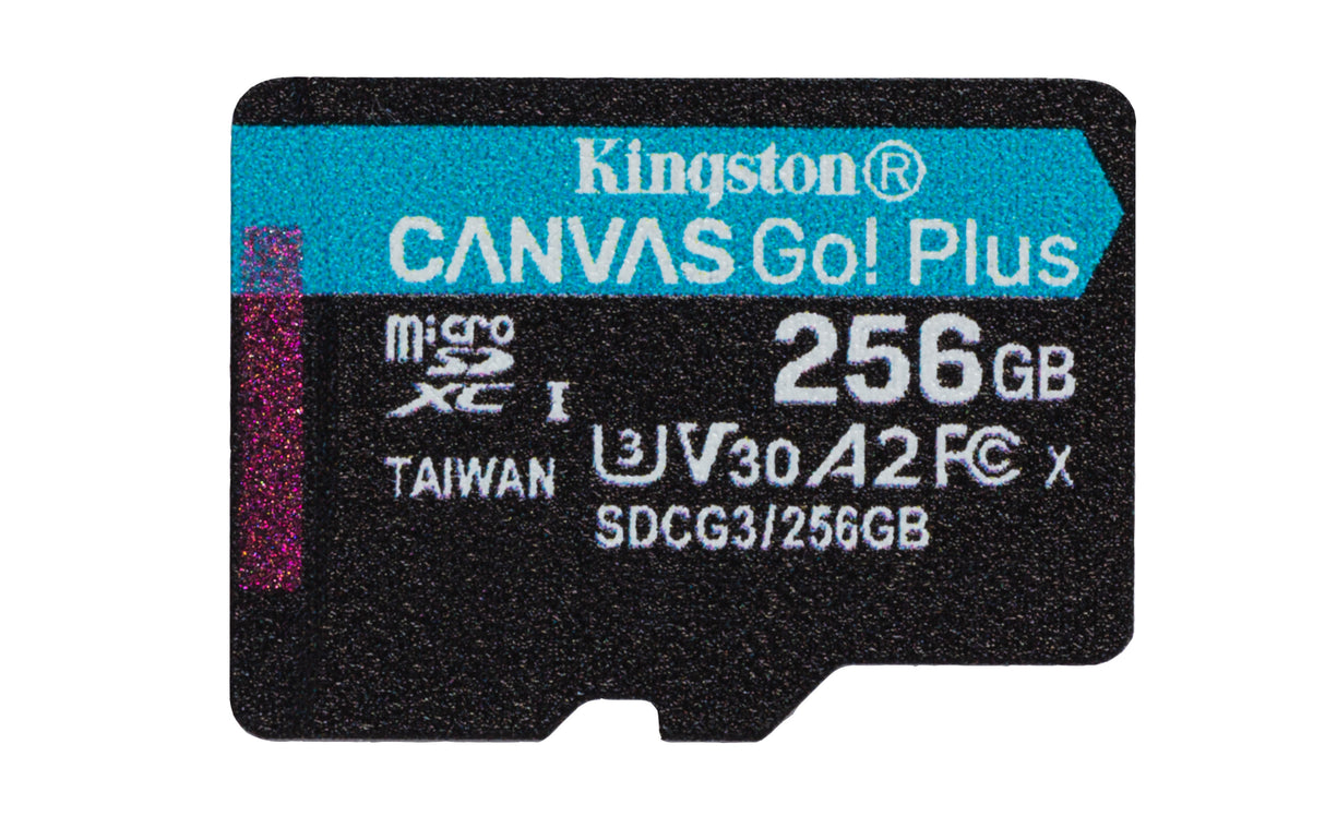 Kingston Technology Canvas Go! Plus Tarjeta microSDXC Canvas Go Plus 170R A2 U3 V30 de 256 GB con ADP Memoria Flash 256 