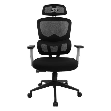 Vorago CGM-400-BK silla para oficina o computadora asiento acolchado respaldo de malla, Negro, Negro, Tela