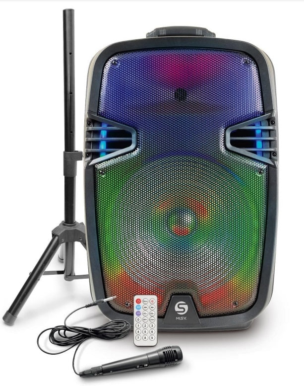 Misik MB2215 altavoz portátil y para fiesta Altavoz portátil mono Negro, De 1 vía, Inalámbrico, Tower