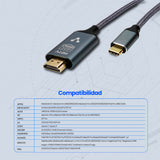 CABLE CONVERTIDOR VORAGO CAB-310 Tipo C A HDMI 4k 1.8 MT