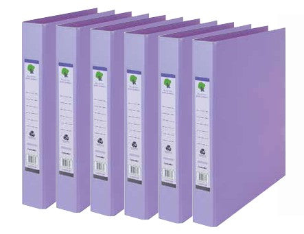Techmakro KITCARP6-1LV carpeta de cartón A4 Lavanda, Anillo redondo, Cloruro de polivinilo (PVC), 250 hojas