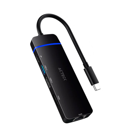Acteck GATE 5 DH650 USB Tipo C 10200 Mbit/s Negro, HDMI, 3840 x 2160 Pixeles