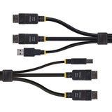 StarTech.com Cable KVM DisplayPort de Doble Pantalla con USB 5Gbps de 1,8m - 4K 60Hz - DP 1.2 - Cable para Conmutador KV
