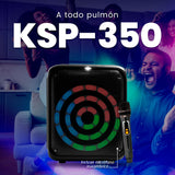 BAFLE VORAGO KSP-350 NEGRO 8" 30WATTS RMS TECNOLOGÍA DSP / USB / MSD/ 3.5MM /  RECARGABLE / TWS BT 5HRS CARGA USB TIPO C