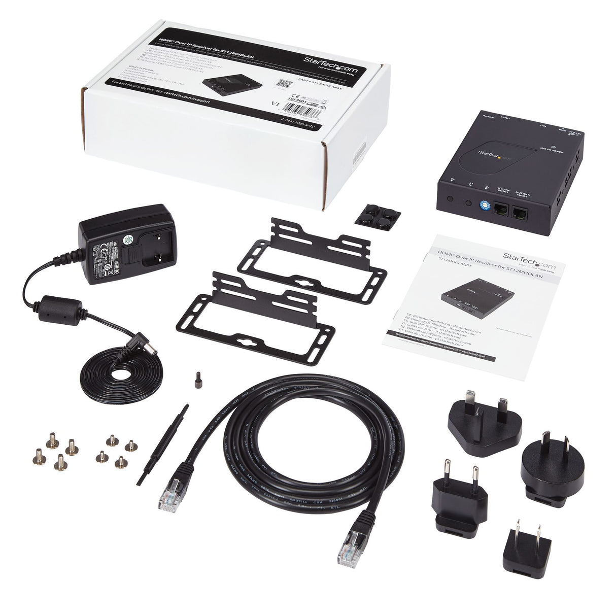 StarTech.com Receptor de Vídeo y Audio HDMI IP por Ethernet Gigabit para ST12MHDLAN audio/vídeo extendedores Receptor AV 1920 x 1200 Pixeles Cat5e, Cat6 100 m