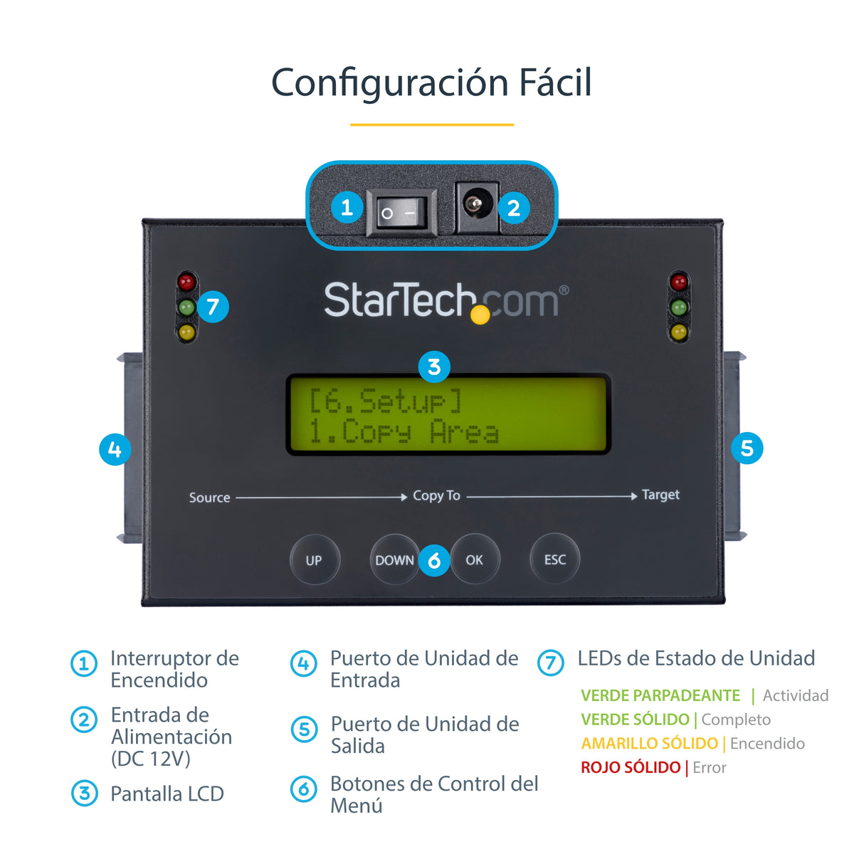 StarTech.com Duplicador Clonador Autónomo de Discos Duros o SSD SATA 1:1 con Gestor de Imágenes de Disco - para Copias d