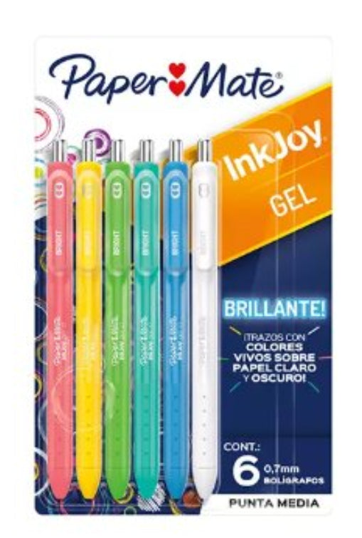 Sharpie 2198010 bolígrafo de gel Medio Bolígrafo de gel de punta retráctil Multicolor 6 pieza(s)