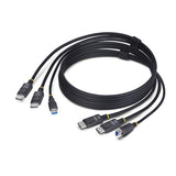 StarTech.com Cable KVM DisplayPort de Doble Pantalla con USB 5Gbps de 1,8m - 4K 60Hz - DP 1.2 - Cable para Conmutador KV