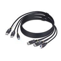 StarTech.com Cable KVM DisplayPort de Doble Pantalla con USB 5Gbps de 1,8m - 4K 60Hz - DP 1.2 - Cable para Conmutador KV