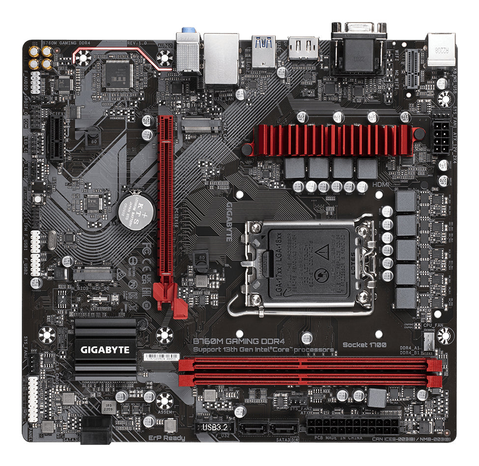 GIGABYTE B760M GAMING DDR4 Placa base - Soporta CPUs Intel Core de 14ª generación, VRM digital de 6+2+1 fases, hasta 5333MHz DDR4 (OC), 2xPCIe 4.0 M.2, LAN 2.5GbE, USB 3.2 Gen1 placas base Intel LGA 1700 LGA 1700 64 GB