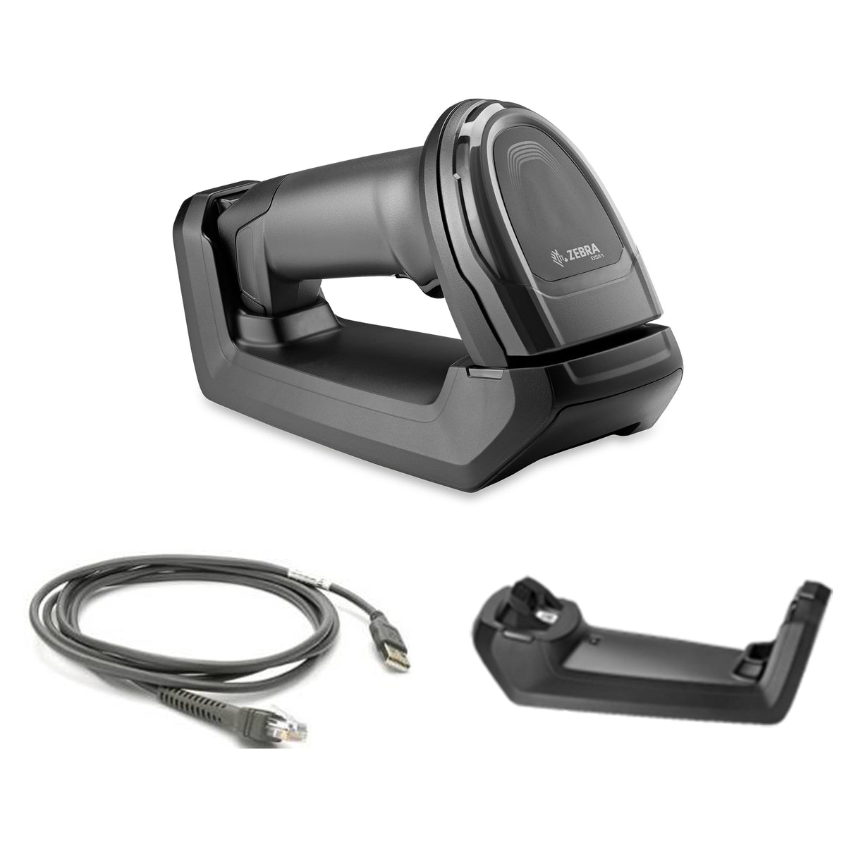 Zebra Lector de Códigos de Barras DS8178 Inalámbrico con Base, Lector de Códigos 1D 2D QR Code, Cable USB Apantallado, D
