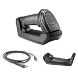 Zebra Lector de Códigos de Barras DS8178 Inalámbrico con Base, Lector de Códigos 1D 2D QR Code, Cable USB Apantallado, D